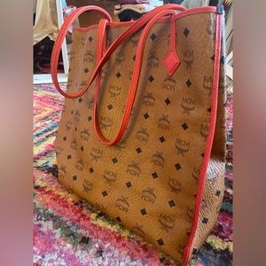MCM Kira Vistetos Shopper Large Cognac Tote Bag